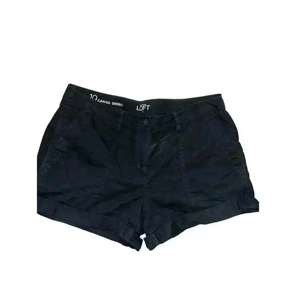 LOFT ANN TAYLOR size 10 cargo short black - Picture 1 of 3